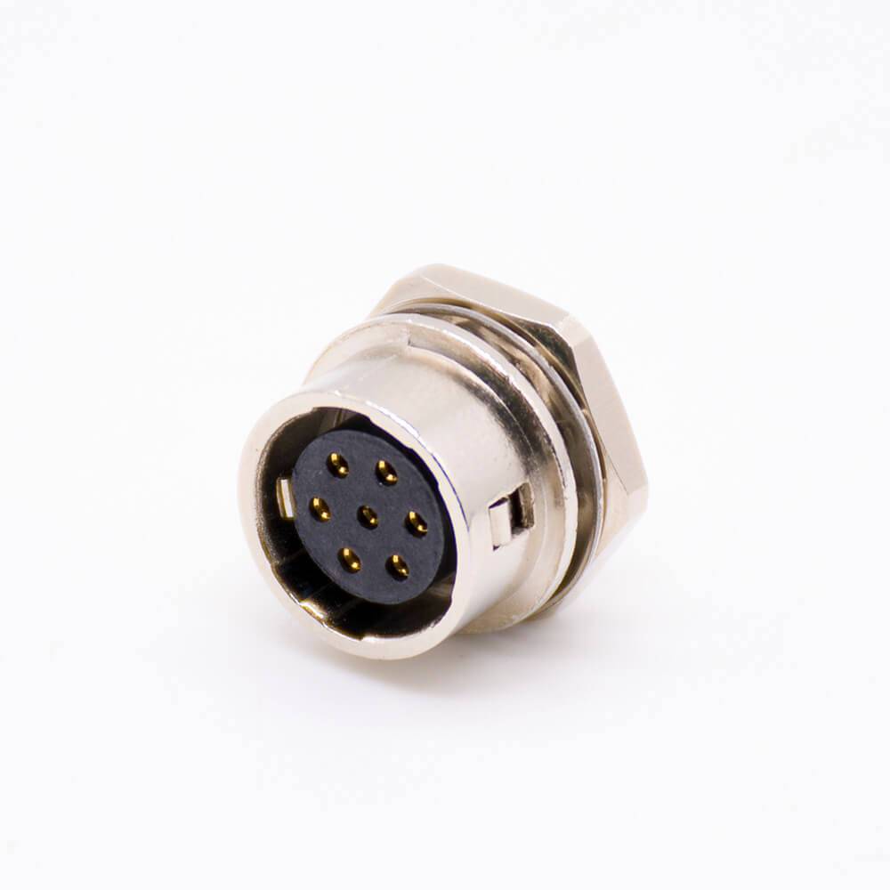 7芯母孔型插座直式PCB后锁板穿孔HR10系列微型推拉自锁连接器
